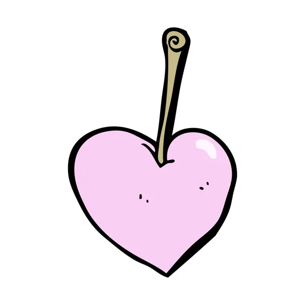 Cartoon heart cherry — Stock Vector