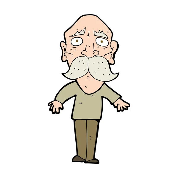 Kreslený smutný starý muž — Stockový vektor