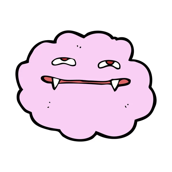 Cartoon pink fluffy vampire cloud — Stock Vector