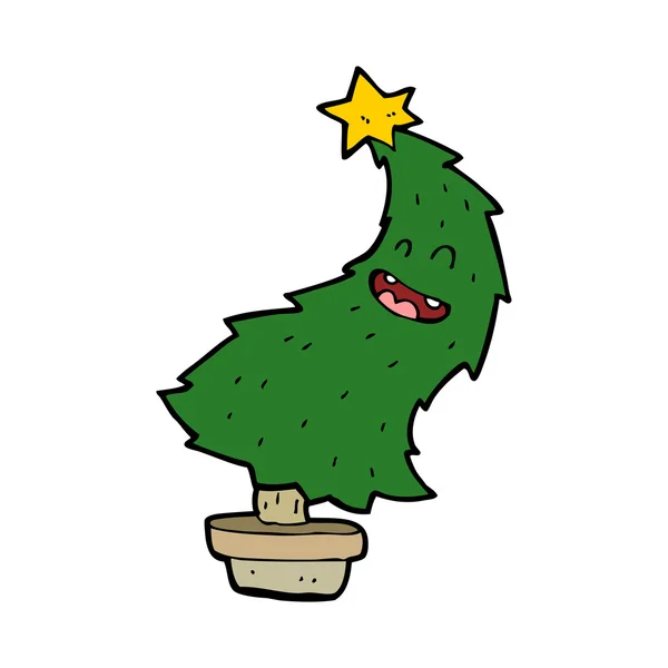 Pohon Natal tarian kartun - Stok Vektor