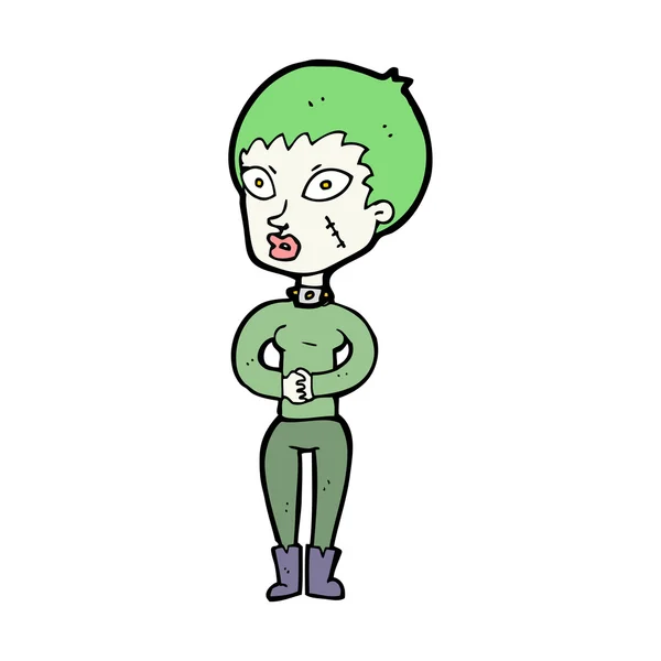 Dibujos animados Chica Zombie — Vector de stock