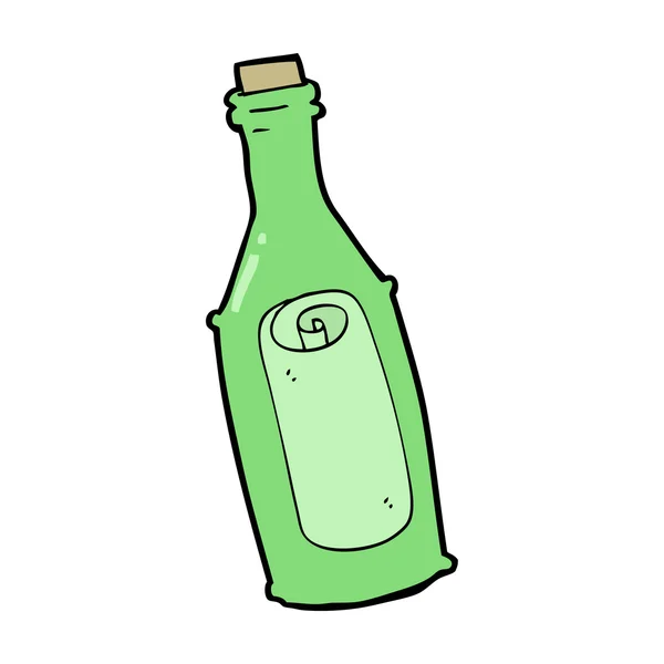 Mensagem dos desenhos animados em garrafa —  Vetores de Stock