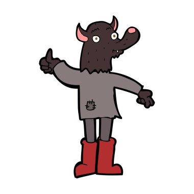 karikatür komik kurt adam