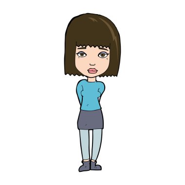 karikatür ciddi kız