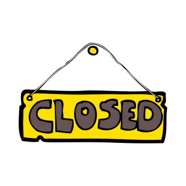 çizgi film kapalı dükkan işareti