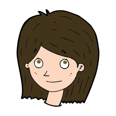 çizgi film mutlu kadın yüzü