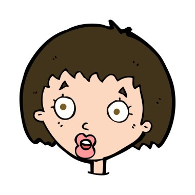 Çizgi film kadın yüzüne şaşırdı