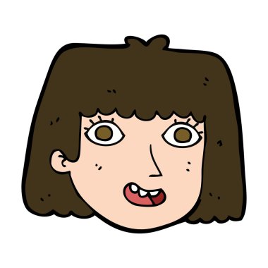 çizgi film mutlu kadın yüzü