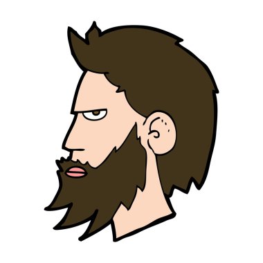 Sakallı çizgi film adamı.