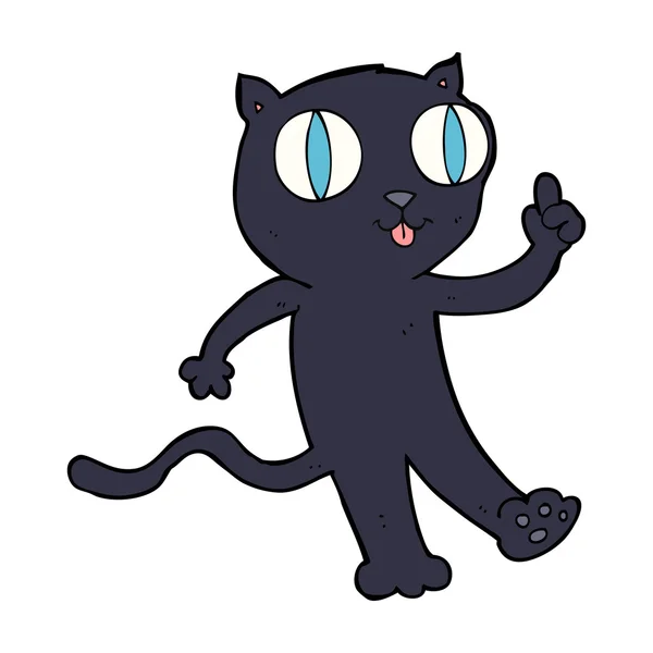 아이디어와 만화 검은 고양이 — 스톡 벡터