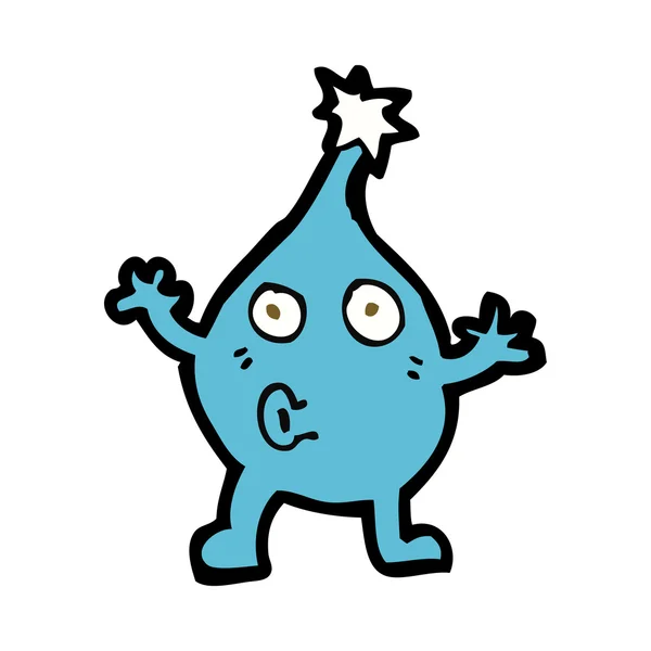 Grappige water drop stripfiguur — Stockvector