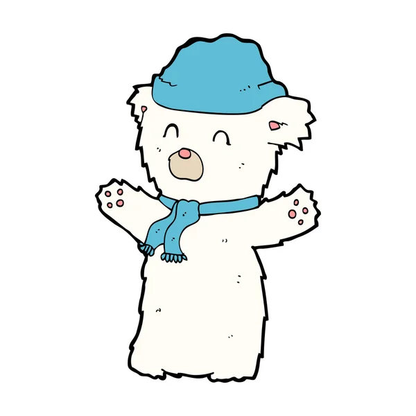 Dibujos animados lindo oso polar — Vector de stock