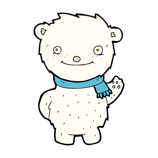 Dibujos animados lindo oso polar — Vector de stock