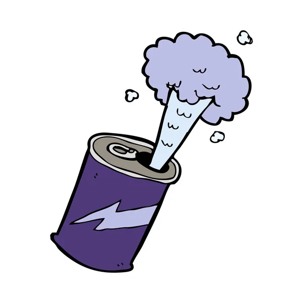 Cartoon fizzing soda can — Stock Vector