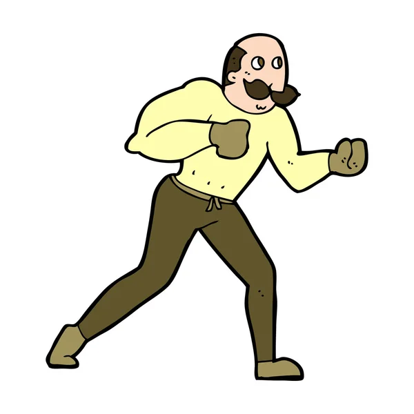 Cartoon Retro Boxer Mann — Stockvektor