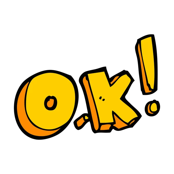 Cartoon ok Symbol — Stockvektor