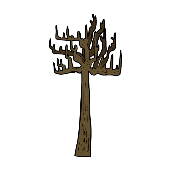 Viejo árbol desnudo de dibujos animados — Archivo Imágenes Vectoriales