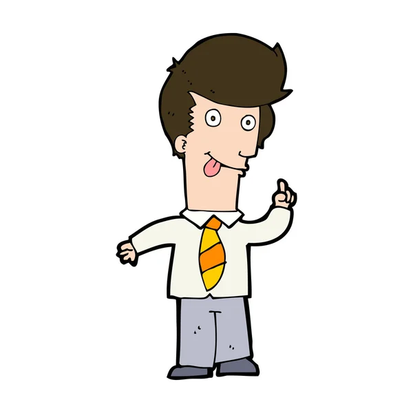 Cartoon office man met gek idee — Stockvector