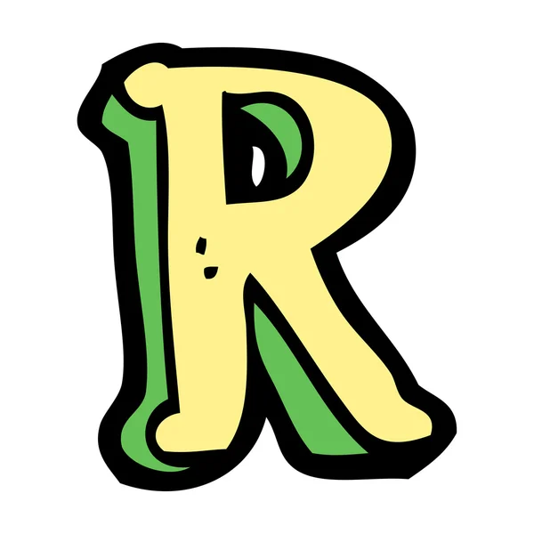 Карикатурное письмо r — стоковый вектор