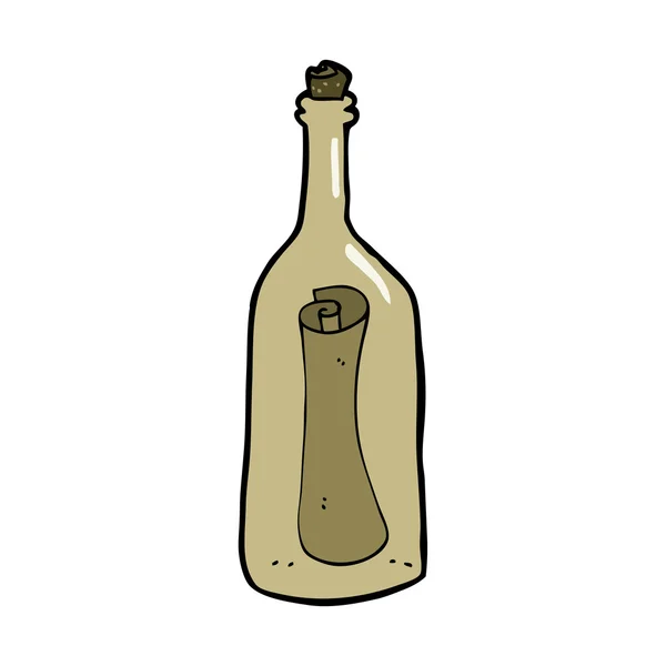 Карикатурное письмо в бутылке — стоковый вектор