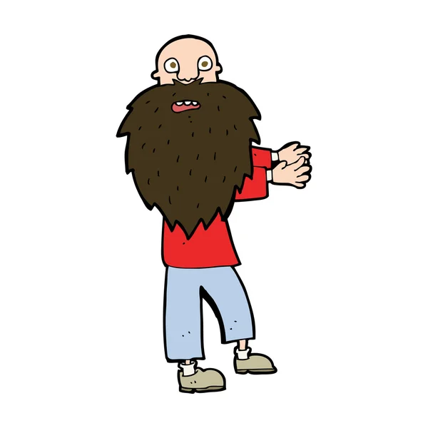 Cartoon bearded old man — Stock Vector