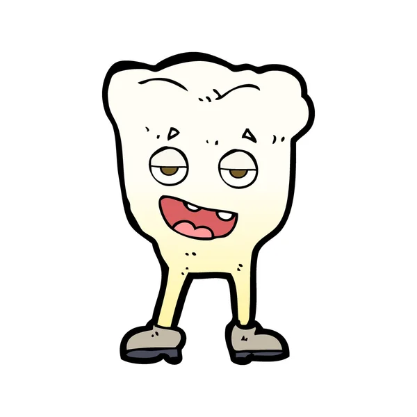 Cartoon tooth looking smug — Stock Vector