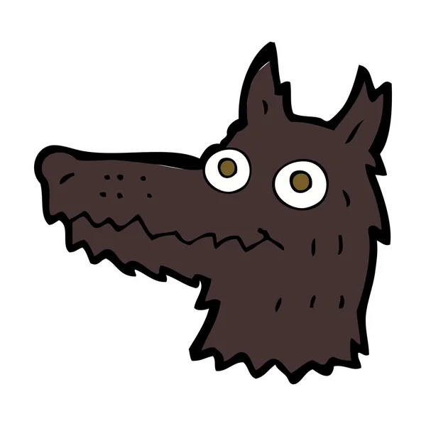 Cabeza de lobo de dibujos animados — Vector de stock