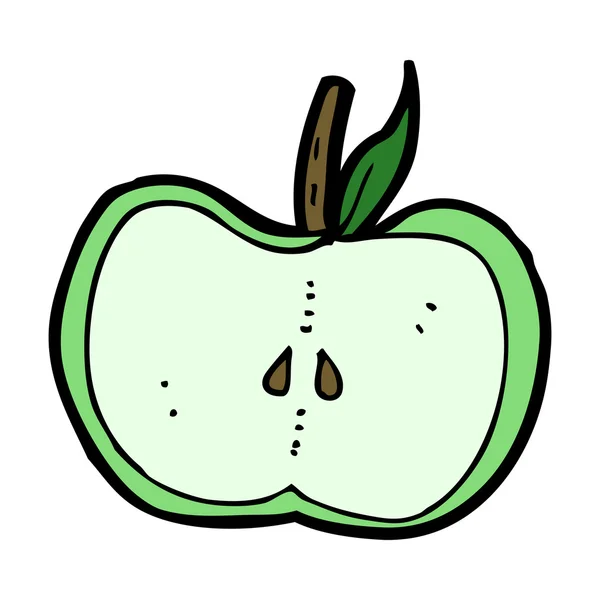 Mitad manzana de dibujos animados — Vector de stock