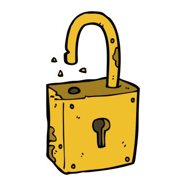 caroon paslı eski asma kilit