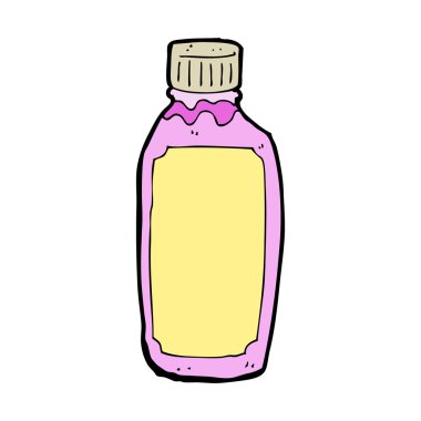 karikatür pembe içki şişesi