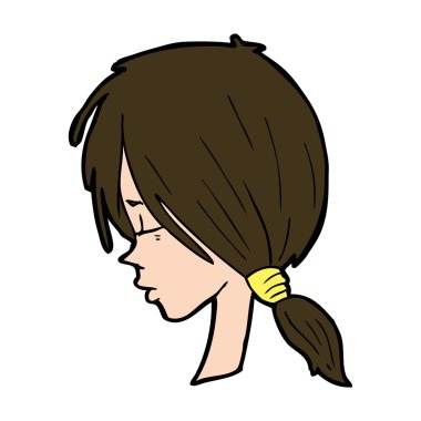 Çizgi film kızı düşünceli görünüyor.