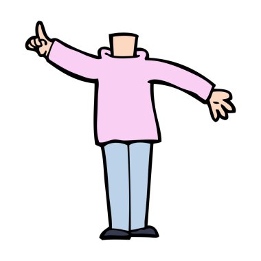 Cartoon vücut yükseltilmiş el ile (mix ve maç karikatür veya ow Ekle