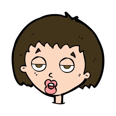 karikatür sıkılmış kadın