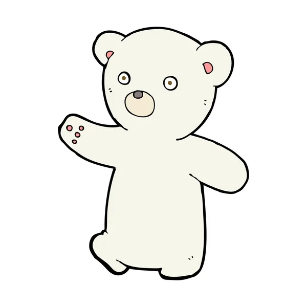 Мультяшный белый медвежонок — стоковый вектор