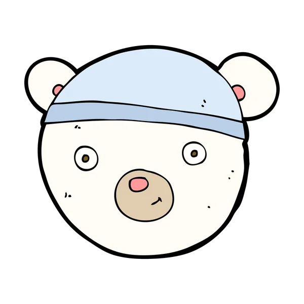Cara de urso polar de desenho animado — Vetor de Stock