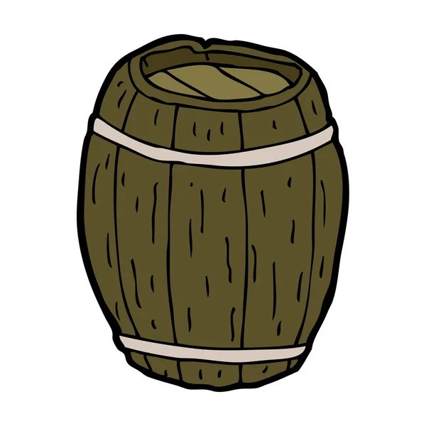 Cartoon baril en bois — Image vectorielle