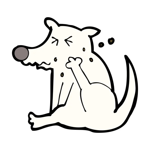 Perro de dibujos animados rascarse — Archivo Imágenes Vectoriales