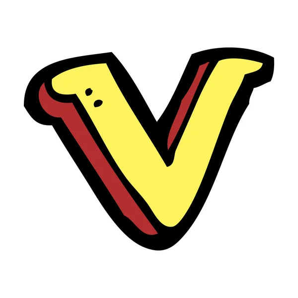 Карикатурная буква v — стоковый вектор