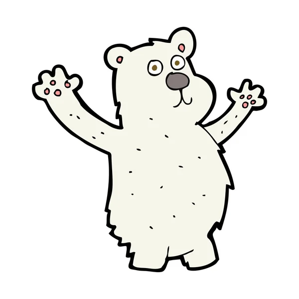 Urso polar engraçado dos desenhos animados — Vetor de Stock