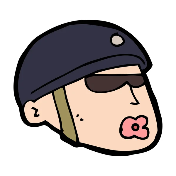 Kreslený policista hlava — Stockový vektor