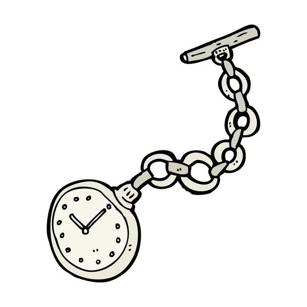 Viejo reloj de bolsillo de dibujos animados — Vector de stock