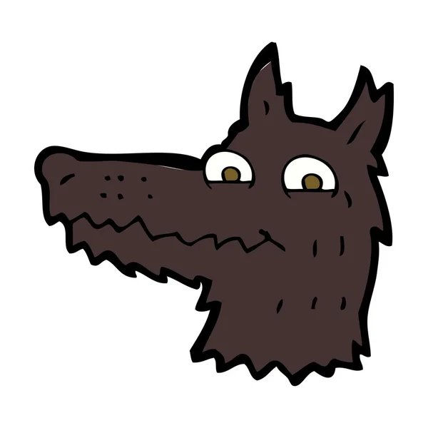 Cabeza de lobo de dibujos animados — Vector de stock