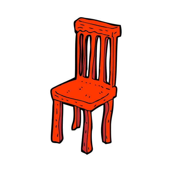 Rajzfilm régi fa szék — Stock Vector