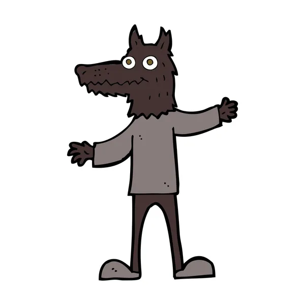 Cartoon wolf man — Stockvector