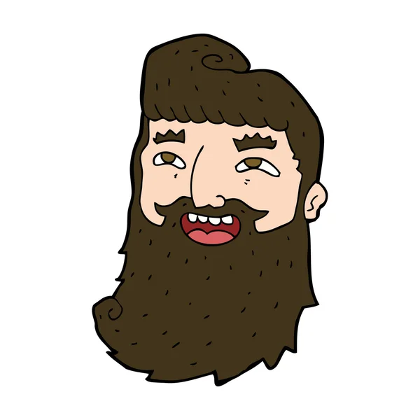 Homem dos desenhos animados com barba rindo — Vetor de Stock