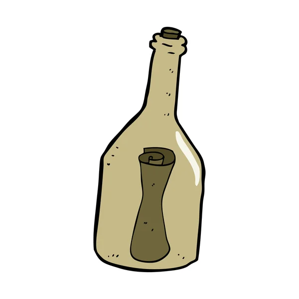Carta dos desenhos animados em uma garrafa — Vetor de Stock