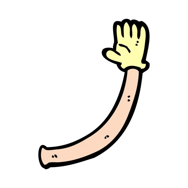 Cartoon arm met rubberen handschoen — Stockvector