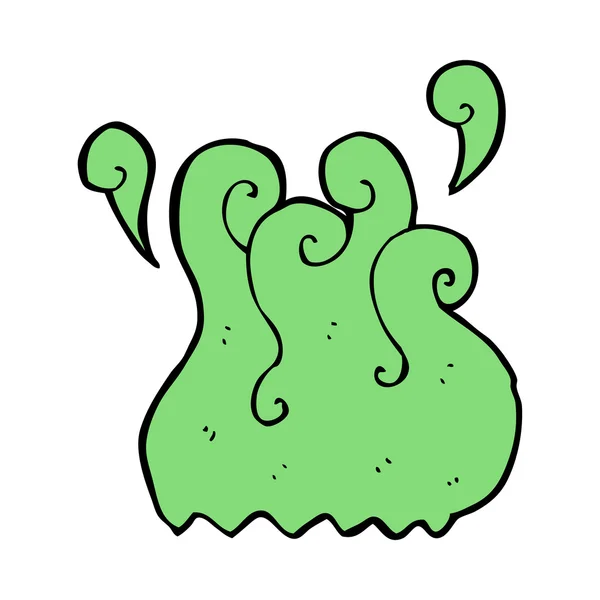 Elemento de dibujos animados humo verde — Vector de stock