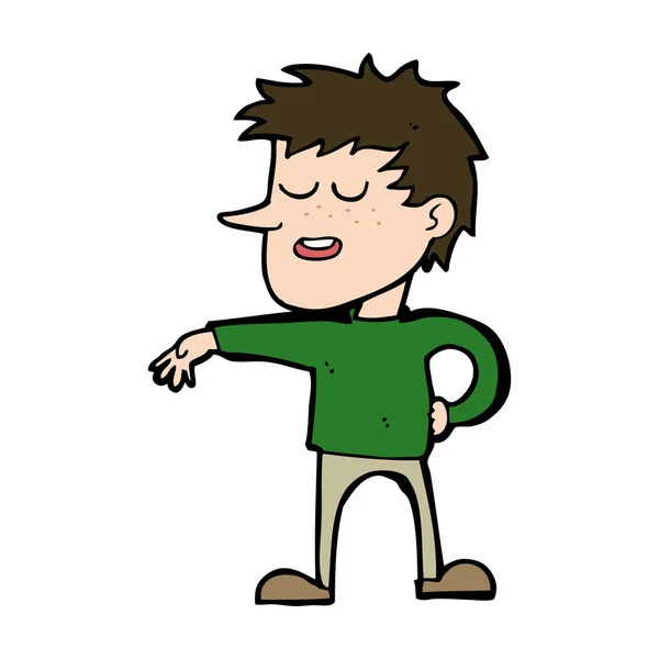 Hombre de dibujos animados haciendo gesto desdeñoso — Vector de stock