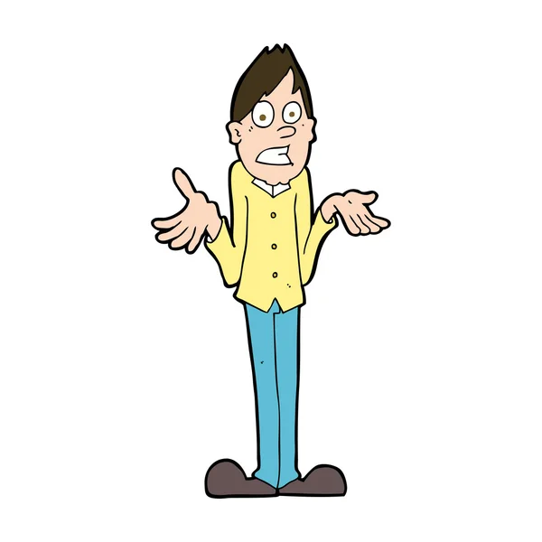 Cartoon man schouders ophalen — Stockvector